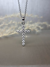 Load image into Gallery viewer, 0.72ct Round Brilliant Cut Moissanite Diamond Cross Necklace

