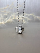 Load image into Gallery viewer, 2.00ct Round Brilliant Cut Bezel Moissanite Diamond Necklace
