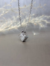 Load image into Gallery viewer, 1.20ct Princess Cut Bezel Moissanite Diamond Necklace
