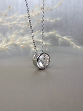 Load image into Gallery viewer, 2.00ct Round Brilliant Cut Bezel Moissanite Diamond Necklace
