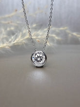 Load image into Gallery viewer, 2.00ct Round Brilliant Cut Bezel Moissanite Diamond Necklace

