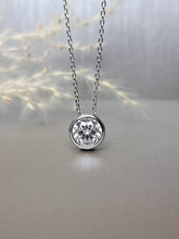 Load image into Gallery viewer, 2.00ct Round Brilliant Cut Bezel Moissanite Diamond Necklace
