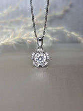 Load image into Gallery viewer, 1.00ct Round Brilliant Cut Moissanite Diamond Petal Setting Necklace
