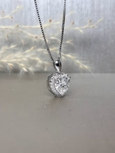 Load image into Gallery viewer, 2.00ct Heart Shape Halo Moissanite Diamond Necklace
