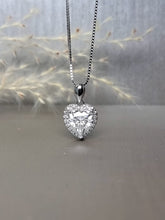 Load image into Gallery viewer, 2.00ct Heart Shape Halo Moissanite Diamond Necklace
