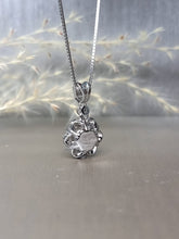 Load image into Gallery viewer, 2.00ct Round Brilliant Cut Moissanite Diamond With Wavy Halo Setting Necklace
