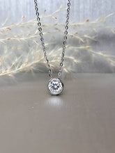 Load image into Gallery viewer, 1.00ct Round Brilliant Cut Bezel Moissanite Diamond Necklace
