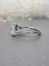 Load image into Gallery viewer, 2.00ct Long Cushion Cut Moissanite Diamond With Halo Side Stone Ring
