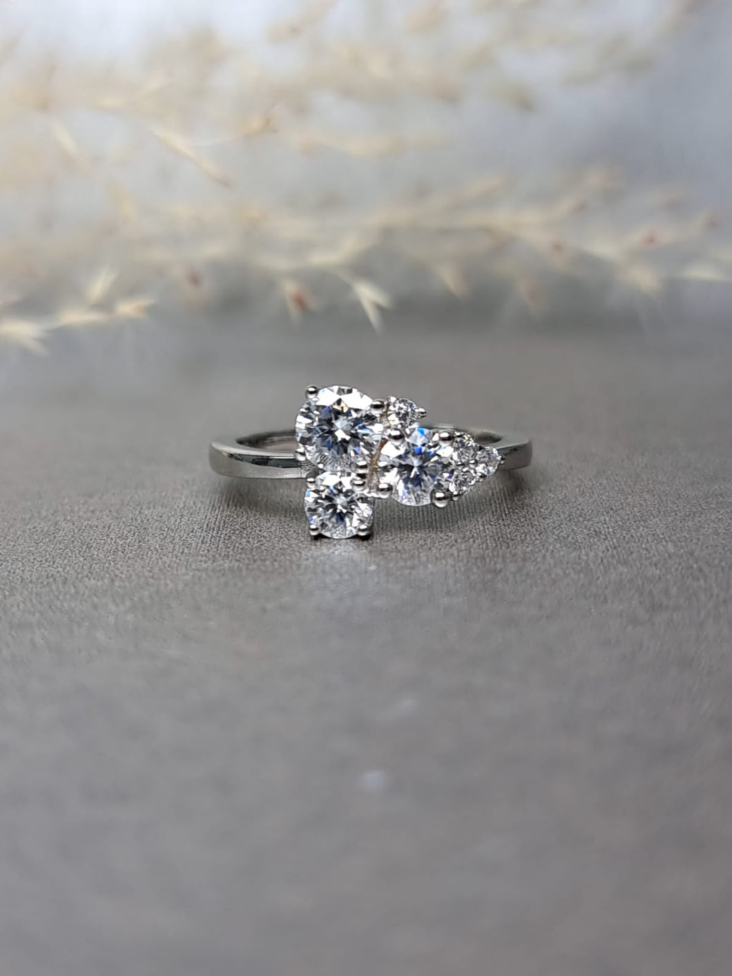 Trinity Round Brilliant Cut Moissanite Diamond Ring