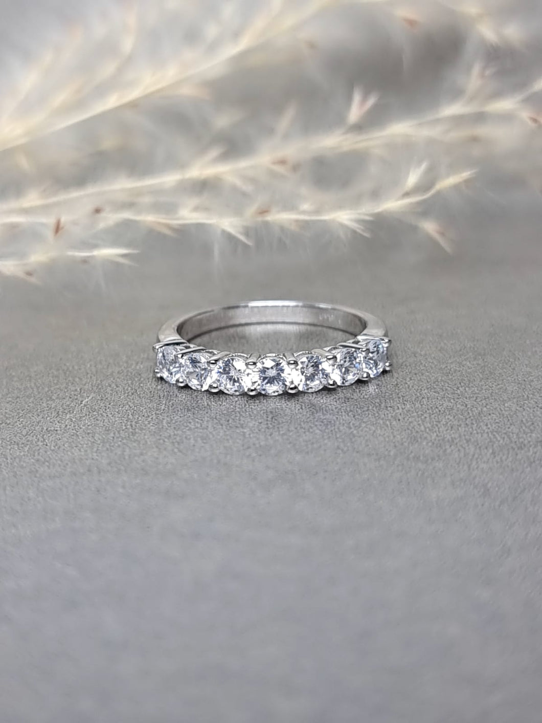 Half Eternity Round Cut Diamond Simulant Ring