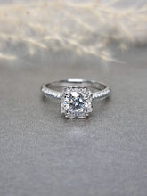 Load image into Gallery viewer, 1.00ct Round Brilliant Cut Moissanite Diamond With Hidden Halo Stone Ring
