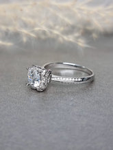 Load image into Gallery viewer, 1.00ct Round Brilliant Cut Moissanite Diamond With Hidden Halo Stone Ring
