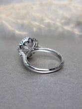 Load image into Gallery viewer, 1.20ct Round Brilliant Cut Moissanite Diamond With Halo Setting + Pave Band Ring
