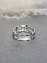 Load image into Gallery viewer, 1.00ct Princess Cut Moissanite Diamond With Double Band Ring
