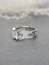 Load image into Gallery viewer, 1.00ct Princess Cut Moissanite Diamond With Double Band Ring
