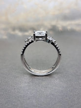 Load image into Gallery viewer, 1.00ct Princess Cut Moissanite Diamond With Double Band Ring
