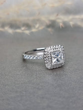 Load image into Gallery viewer, 1.00ct Princess Cut Moissanite Diamond With Double Halo Ring
