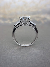 Load image into Gallery viewer, 2.00ct Heart Shape Moissanite Diamond With Baguette Side stone Ring
