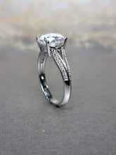 Load image into Gallery viewer, 3.00ct Round Brilliant Cut Moissanite Diamond With Double V Band Ring
