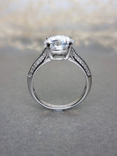 Load image into Gallery viewer, 3.00ct Round Brilliant Cut Moissanite Diamond With Double V Band Ring
