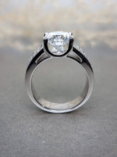 Load image into Gallery viewer, 3.00ct Round Brilliant Cut Moissanite Diamond With Broad Band Ring
