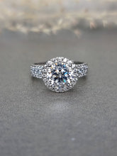 Load image into Gallery viewer, 2.00ct Round Brilliant Cut Halo Moissanite Diamond With Broad Band Ring

