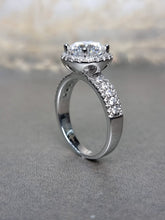 Load image into Gallery viewer, 2.00ct Round Brilliant Cut Halo Moissanite Diamond With Broad Band Ring
