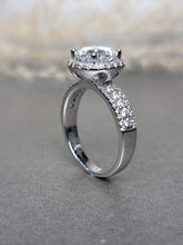 Load image into Gallery viewer, 2.00ct Round Brilliant Cut Halo Moissanite Diamond With Broad Band Ring
