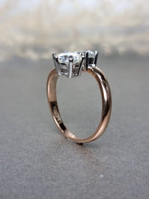 Load image into Gallery viewer, 1.00ct x 2pcs Round Brilliant Cut Twin Moissanite Diamond Ring(Duo Tone)
