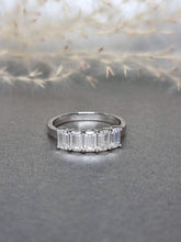 Load image into Gallery viewer, 0.40ct/Ea Emerald Cut Half Eternity Moissanite Diamond Ring
