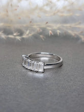 Load image into Gallery viewer, 0.40ct/Ea Emerald Cut Half Eternity Moissanite Diamond Ring
