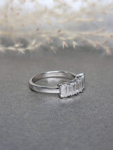 Load image into Gallery viewer, 0.40ct/Ea Emerald Cut Half Eternity Moissanite Diamond Ring
