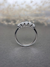 Load image into Gallery viewer, 0.40ct/Ea Emerald Cut Half Eternity Moissanite Diamond Ring
