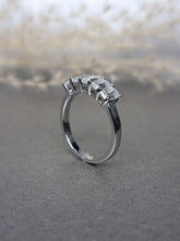 Load image into Gallery viewer, 0.40ct/Ea Emerald Cut Half Eternity Moissanite Diamond Ring

