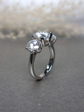 Load image into Gallery viewer, 4.00ct Round Brilliant Cut Trilogy Moissanite Diamond Ring
