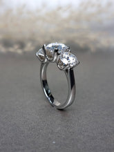 Load image into Gallery viewer, 4.00ct Round Brilliant Cut Trilogy Moissanite Diamond Ring
