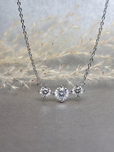 Load image into Gallery viewer, 1.00ct ,0.50ct x 2pcs Round Brilliant Cut Trilogy Moissanite Diamond Necklace
