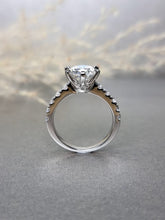 Load image into Gallery viewer, 2.00ct Round Brilliant Cut Moissanite Diamond Classic Side Stone Ring

