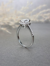 Load image into Gallery viewer, 1.00ct Emerald Cut Moissanite Diamond Halo Ring
