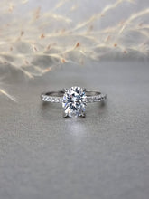 Load image into Gallery viewer, 2.00ct Oval Cut Moissanite Diamond Classic Side Stone Ring
