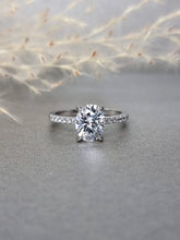 Load image into Gallery viewer, 2.00ct Oval Cut Moissanite Diamond Classic Side Stone Ring
