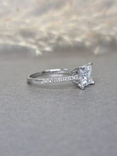 Load image into Gallery viewer, 1.20ct Princess Cut Moissanite Diamond With Side Stone Classic Ring

