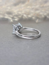 Load image into Gallery viewer, 2.00ct Princess Cut Moissanite Diamond With Side Stone Classic Ring
