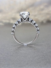 Load image into Gallery viewer, 2.00ct Round Brilliant Cut Moissanite Daimond With Side Stone ring
