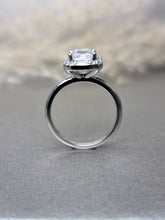 Load image into Gallery viewer, 1.00ct Asscher Cut Moissanite Diamond Halo Mix Cut Ring

