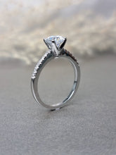 Load image into Gallery viewer, 1.00ct Round Brilliant Cut Moissanite Diamond with Side Stone Classic Ring***Best Seller***
