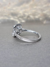 Load image into Gallery viewer, 2.00ct Emerald Cut Moissanite Diamond With Side Stone Halo Ring
