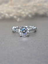 Load image into Gallery viewer, 2.00ct Round Brilliant Cut Moissanite Diamond With Side Design Bezel Ring
