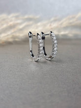 Load image into Gallery viewer, Moissanite Diamond Classic Eternal Shared Prongs Loop Earrings
