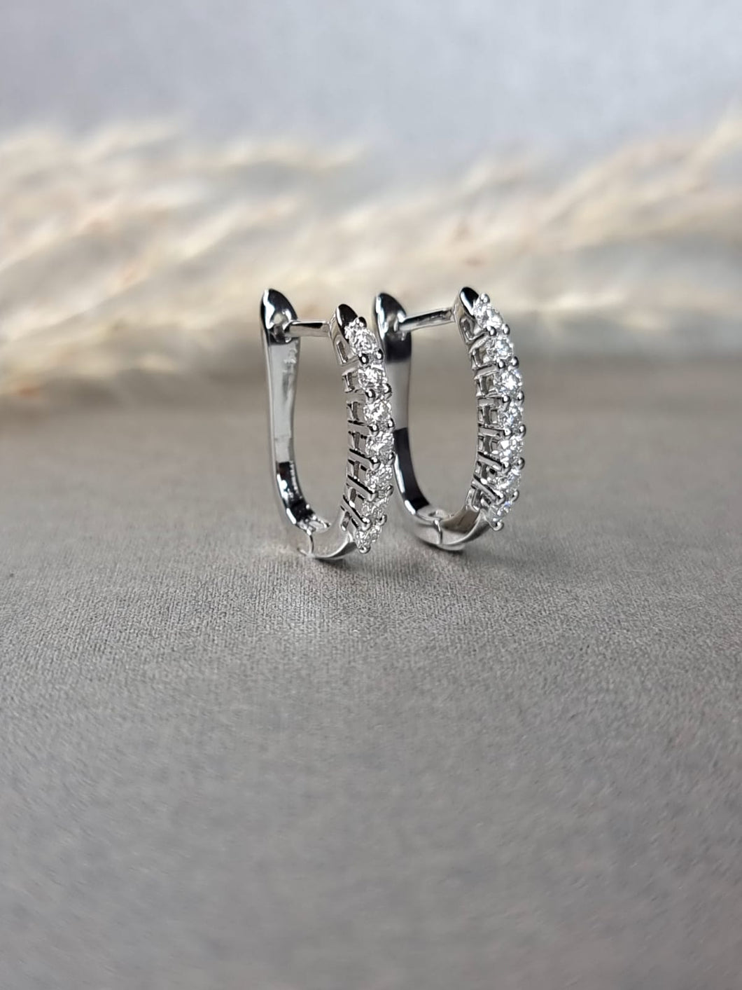 Moissanite Diamond Classic Eternal Shared Prongs Loop Earrings